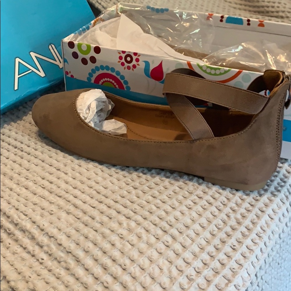 Anna Flats. Ballet style.  Brown suede. 10 NWB